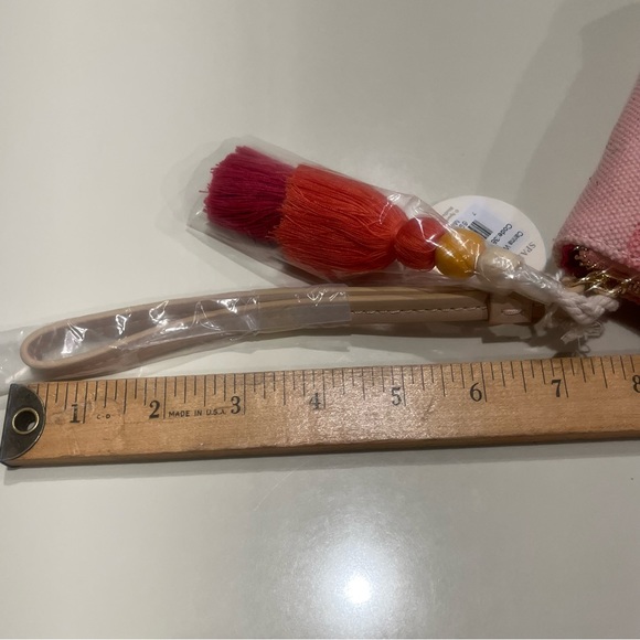 Spartina Carina Embroidered Flamingo Wristlet Pink & Cream NWT - Picture 14 of 15